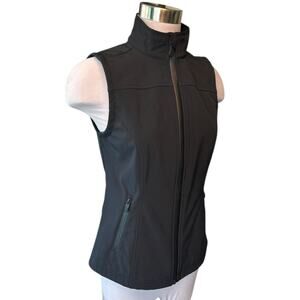 NWOT RANK 45 Outdoor Athletic Soft Shell All Black Full Zip Vest Women’s XS